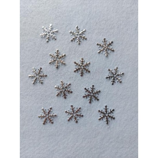 Перламутровые снежинки 20 мм цв. серебро, цена за 50 шт